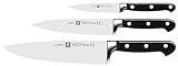 ZWILLING Professional S Messer-Set, 3-teilig (Spick-/Garniermesser 10 cm, Fleischmesser 16 cm, Kochmesser 20 cm), Rostfreier Spezialstahl/Kunststoff-Griff mit Nieten, Schwarz [Made in Germany]