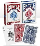 Bicycle 1001781 Kartendeck Standard 2er-Pack Rot & Blau Rommé-Karten, Pokerkarten, Zauberkarten/Klassische Rider Back Rückseite/hochwertiges Kartenspiel, ab 10 Jahren, Poker